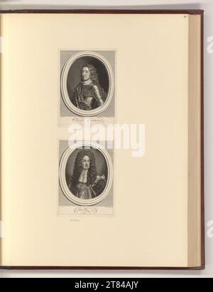 Bernard Picart (Leitung der Produktion) ritratti Oliver Cromwell; Carlo II .. Incisione rame, incisione 1724 , 1724 Foto Stock