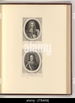 Bernard Picart (Leitung der Produktion) ritratti Jacques II; Guillaume III .. Incisione rame, incisione 1724 , 1724 Foto Stock