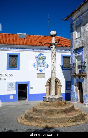 Esterno del Museo degli arazzi, di Arraiolos, del tappeto Portugal An Arraiolos, dell'arazzo Arraiolos, del tappeto Arraiolos o del tappeto di ricci portoghese (in portoghese Foto Stock