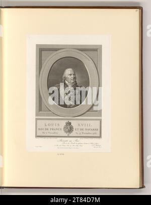 Pierre Audouin (incisore) Luigi XVIII re di Francia e Navarra. Incisione rame, incisione 1814 , 1814 Foto Stock