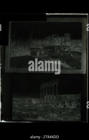 Johann Victor Krämer riproduzione del dipinto "tramonto da Baalbek e colonne dal grande Tempio". Forte 1899, 1899 Foto Stock