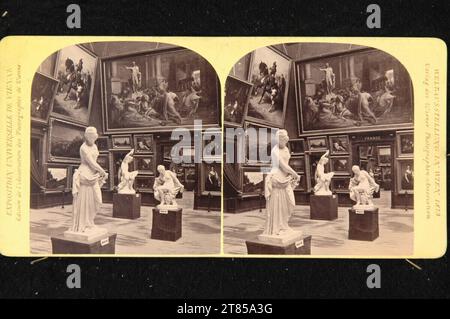 Wiener Photographen-Association World Exhibition a Vienna 1873: Hauptaal della Kunsthalle. Carta albumina, sulla scatola/formato stereo 1873 , 1873 Foto Stock