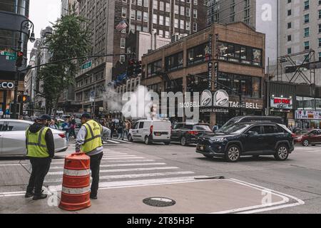 Smokey Street di New York. Foto Stock