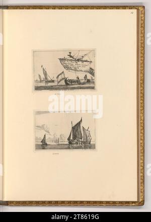 Reinier Zeeman (incisore) titolo foglia, sentieri marini e marine. Incisione, pinna 1650-1667 , 1650/1667 Foto Stock