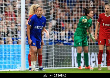 Kingston, Regno Unito. 18 novembre 2023. Lauren James della Chelsea Women vista durante la partita di fa Women's Super League tra Chelsea Women e Liverpool Women a Stamford Bridge, Londra, Inghilterra il 18 novembre 2023. Foto di Carlton Myrie. Solo per uso editoriale, licenza necessaria per uso commerciale. Nessun utilizzo in scommesse, giochi o pubblicazioni di un singolo club/campionato/giocatore. Credito: UK Sports Pics Ltd/Alamy Live News Foto Stock