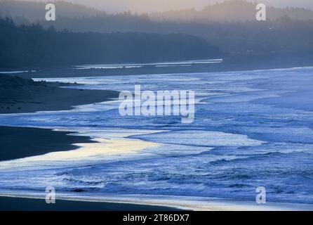 Spiaggia sul fiume Elk, Cape Blanco state Park, Oregon Foto Stock