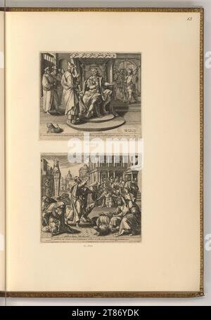 Marten de Vos Scene dell'Antico e del nuovo Testamento. Stampa in rame 1552-1603 , 1552/1603 Foto Stock