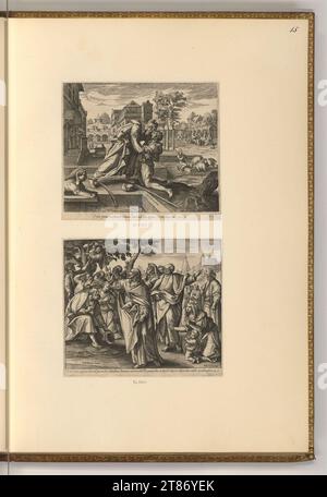 Marten de Vos Scene dell'Antico e del nuovo Testamento. Stampa in rame 1552-1603 , 1552/1603 Foto Stock