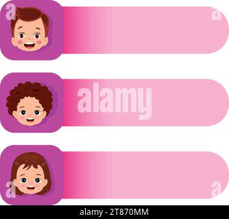 Tag nome per i bambini delle scuole Illustrazione Vettoriale