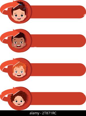 Tag nome per i bambini delle scuole Illustrazione Vettoriale