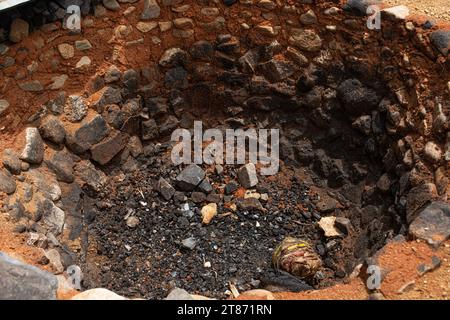 Antico forno per creare mezcal a Oaxaca, Messico Foto Stock