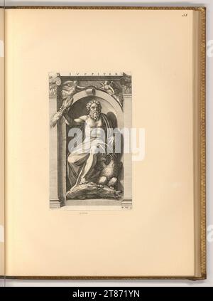 Hendrick Goltzius (incisore) Giove. Stampa con incisione in rame prima del 1726 Foto Stock