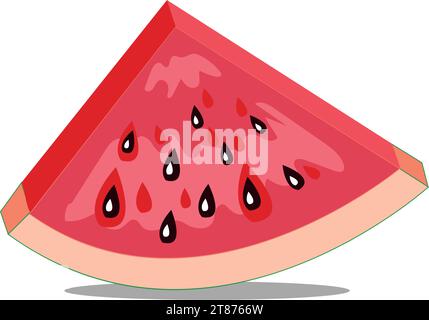illustrazione acquerello anguria soleggiata su sfondo bianco Illustrazione Vettoriale