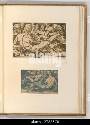 Domenico Beccafumi gen. Gruppo Mecarino di uomini e donne. Taglio in legno Clair OBSCUR, incisione in rame 1545-1547 , 1545/1547 Foto Stock