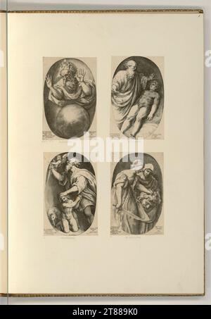 Oliviero gatti (incisore) quattro scene dell'Antico Testamento. Stampa in rame 1606-1625 , 1606/1625 Foto Stock