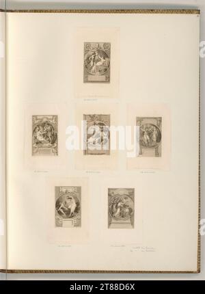 Unbestimmt (an der Entstehung Beteiligte r) cartucce circolari con varie scene. Incisione, incisione del rame intorno al 1794 Foto Stock