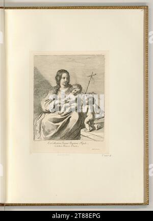 Francesco Bartolozzi (incisore) San vergine con bambino e Giovanni Battista. incisione 1764-1800 , 1764/1800 Foto Stock