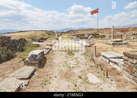 Le antiche rovine di Stobi nella Macedonia del Nord sono note per il suo mosaico ben conservato Foto Stock