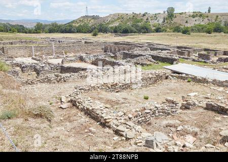 Le antiche rovine di Stobi nella Macedonia del Nord sono note per il suo mosaico ben conservato Foto Stock