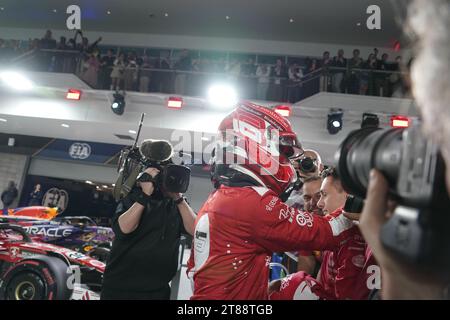 17 novembre 2023, vuoto, vuoto, USA: 17 novembre, 2023: Charles Leclerc #16 durante il FIA Formula 1 Heineken Silver Las Vegas Grand Prix a Las Vegas NV. Brook Ward/AMG (immagine di credito: © AMG/AMG via ZUMA Press Wire) SOLO USO EDITORIALE! Non per USO commerciale! Foto Stock