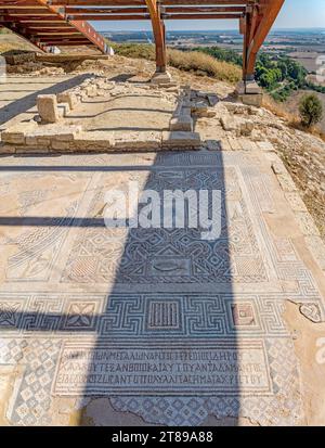 Mosaico nel complesso di Eustolios a Kourion Foto Stock