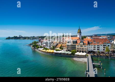 Vista sul lungomare di Friedrichshafen, lago di Costanza Foto Stock
