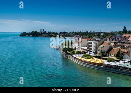Vista sul lungomare di Friedrichshafen, lago di Costanza Foto Stock