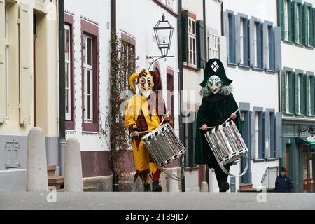 Svizzera, Basilea, dogane, carnevale, città di Basilea, Baselstadt, cantone di Basilea, cortege, larve, maschere, personalizzato Foto Stock