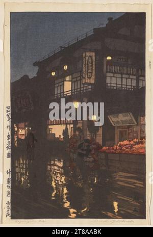 Twelve Scenes of Tokyo: Kagurazaka Street After a Night Rain, dopo il 1929. Yoshida Hiroshi (giapponese, 1876–1950). Stampa Woodblock; inchiostro e colore su carta; Foto Stock