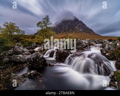 Etive Mor Waterfall, Glencoe Foto Stock