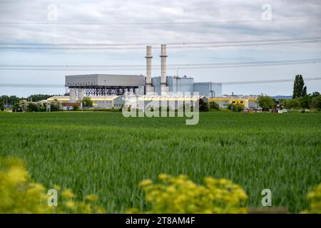 Centrale elettrica a gas di Damhead Creek nel Kent, Inghilterra, nella penisola di Hoo. Vicino al sito della dismessa centrale elettrica di Kingsnorth. REGNO UNITO Foto Stock