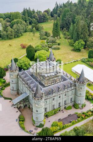 Il castello di Inveraray ha riaperto dopo la diminuzione dei casi di covid-19 in Scozia Foto Stock