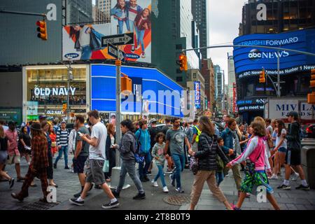 Times Square Studios ABC News New York City USA Foto Stock