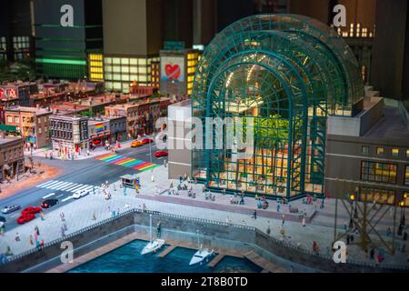 Sezione di New York nel museo Gulliver's Gate, un mondo in miniatura che raffigura centinaia di luoghi di interesse, ambientazioni ed eventi, a Times Square, Manhattan, New Yo Foto Stock