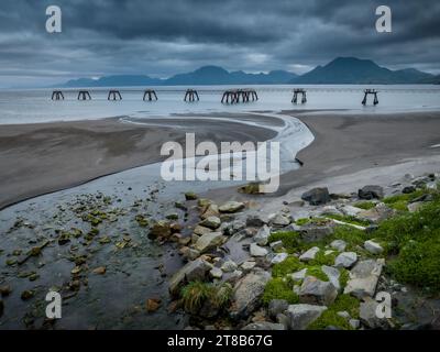 Strutture abbandonate di Adak, Alaska Foto Stock