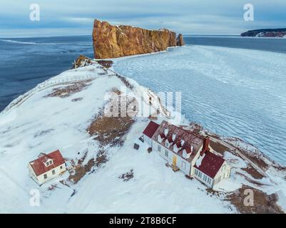 Force Rock a force nella penisola di Gaspe, Quebec, Canada Foto Stock