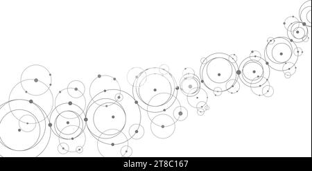 Background astratto della tecnologia. Sfondo geometrico astratto. Cerchi connessi. Rete di cerchi. Illustrazione Vettoriale