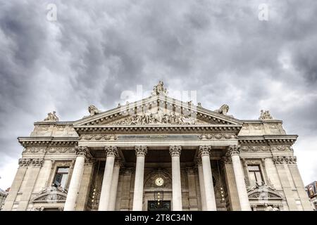 Esterno dell'ex edificio della Borsa di Bruxelles, Bruxelles, Belgio Foto Stock