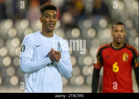 Bruxelles, Belgio. 19 novembre 2023. Eddy dell'Azerbaigian durante la partita del girone di qualificazione del Campionato europeo UEFA 2024 tra Belgio e Azerbaigian allo stadio King Baudouin di Bruxelles, Belgio, il 19 novembre 2023 (foto di Andrew SURMA/ Credit: SIPA USA/Alamy Live News Foto Stock