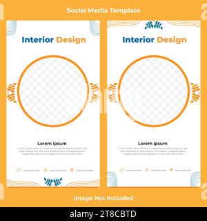 disegno astratto a mano del modello di storia dei social media Illustrazione Vettoriale