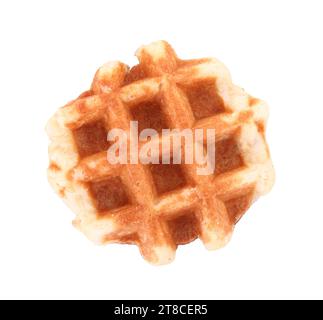 Un delizioso waffle belgi isolato sulla vista dall'alto bianca Foto Stock