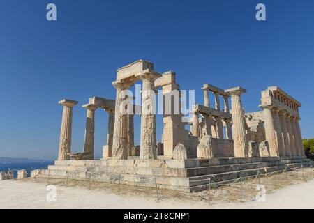 Egina: Tempio di Aphaea. Grecia Foto Stock