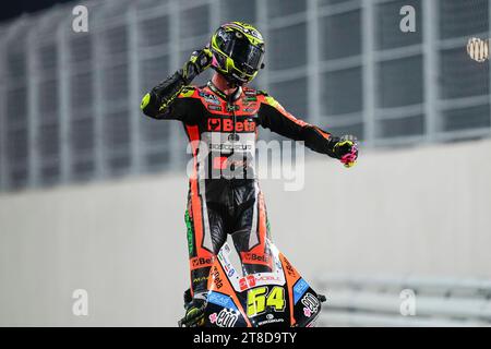 Doha, Qatar. 19 novembre 2023. Gare del Gran Premio di MotoGP del Qatar all'International Losail Circuit. 19 novembre 2023 in foto: Moto2 Fermin Aldeguer Carreras del Gran Premio de MotoGP de Qatar en el circuito Internacional de Losail. 19 de noviembre de 2023 POOL/ MotoGP.com/Cordon le immagini della stampa saranno esclusivamente per uso editoriale. Credito obbligatorio: © motogp.com credito: CORDON PRESS/Alamy Live News Foto Stock