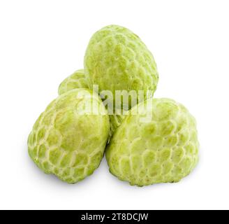 Mela crema pasticcera o mela da zucchero isolata su sfondo bianco, percorso di ritaglio salvato. Foto Stock