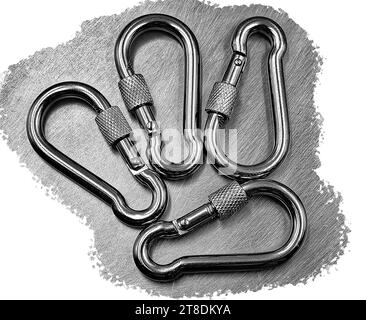 Ravvicinato collegamento a gancio in acciaio inox DIN 8004 Foto Stock