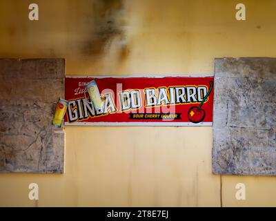 Foto ravvicinata di un cartello Street food a Tagus Port Belem Lisbon Foto Stock