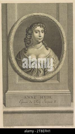 ANNE HYDE, moglie di re Giacomo II Van der Werff Pinxit. Auto. Simonneau Sculp Foto Stock