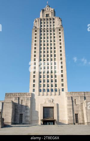 Louisiana State capitol Tower a Baton Rouge, Stati Uniti Foto Stock