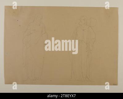 St James The Less. Un apostolo (?), Bertel Thorvaldsen, 1770-1844, 1819, disegno, carta, colore, grafite, disegnata, altezza 179 mm, larghezza 262 mm, lavorazione, disegno, Europa, modernità (1800 - 1914 Foto Stock