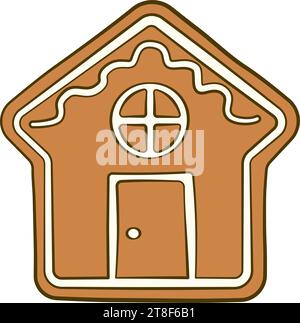 Gingerbread House. Cartone animato. Illustrazione vettoriale Illustrazione Vettoriale